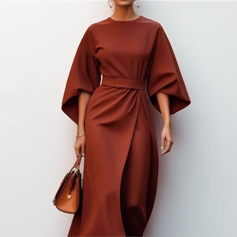 Damen Maxikleid Lässiger Schnitt Voluminöse Ärmel Norvielle - Norvielle