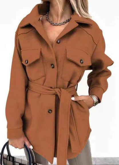 Damen Jacke Lässiger Schnitt Mit Taschen Norvielle