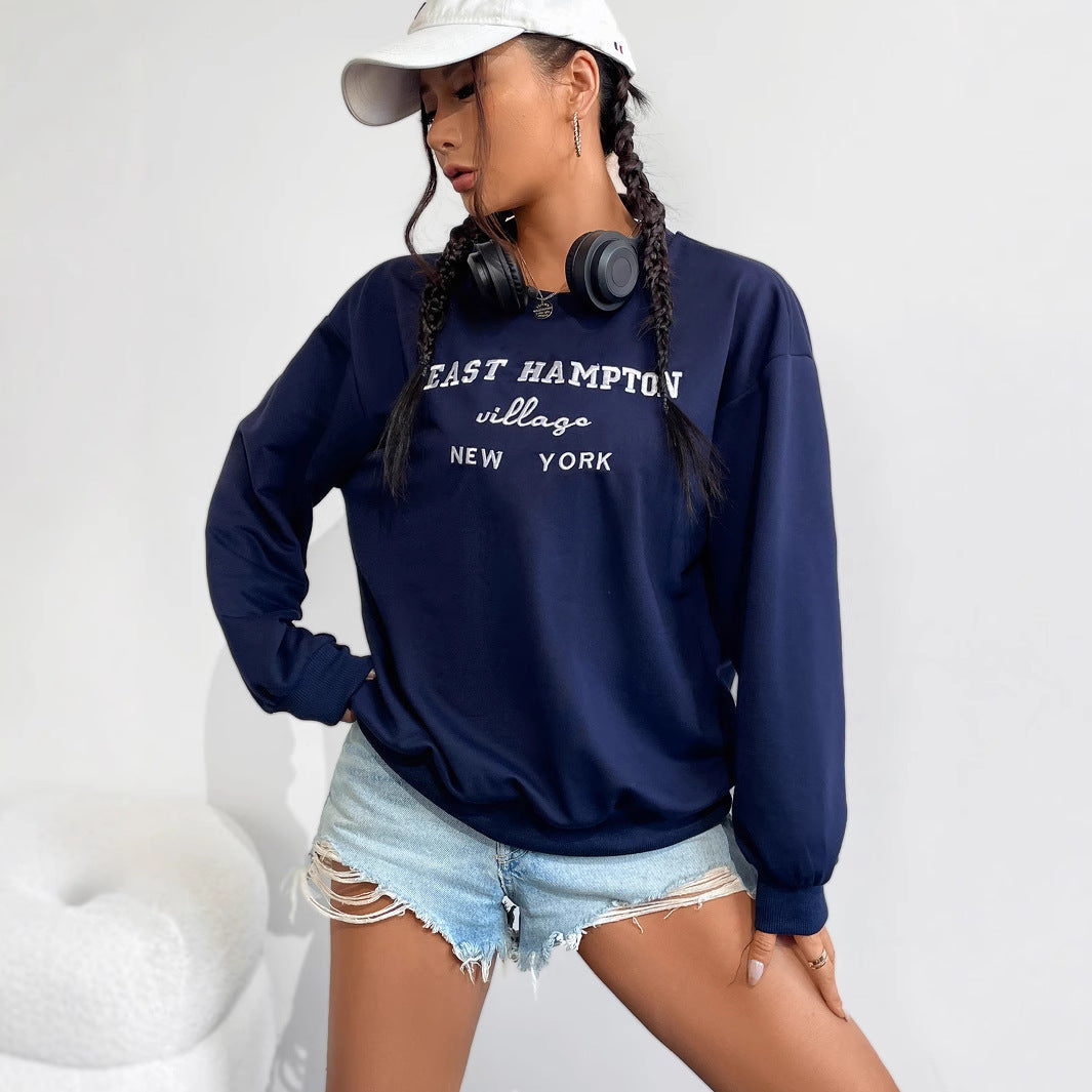 Damen Sweatshirt Bequem Lässig Mit Schriftzug Norvielle