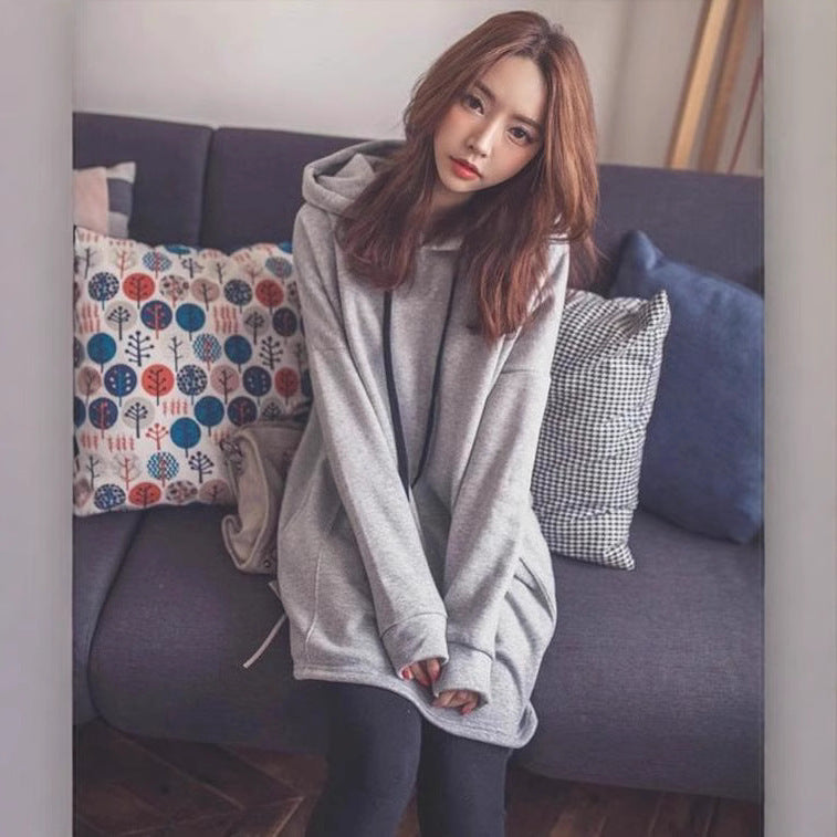Damen Hoodie Kapuze Lässig Grau Norvielle