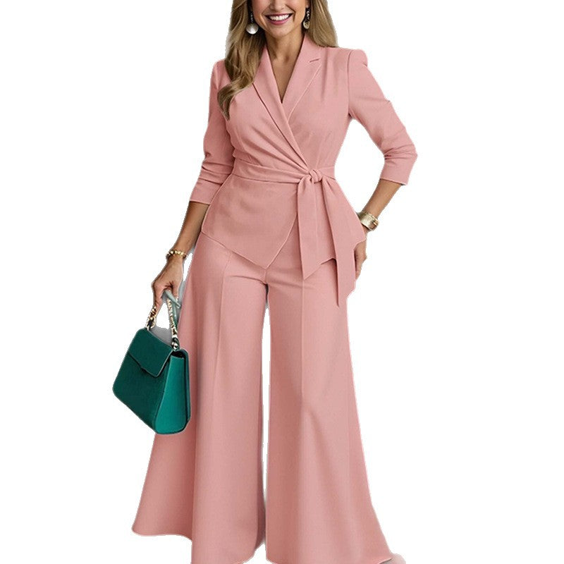 Damen Jumpsuit Tailliert Verknotet Norvielle