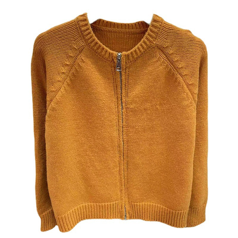 Damen Cardigan Reißverschluss Rippbund Norvielle