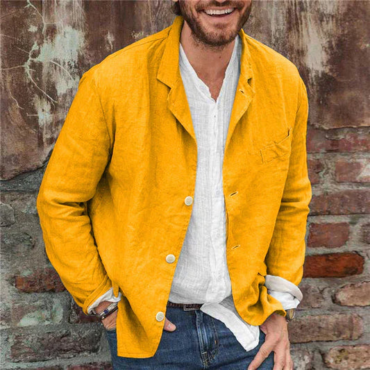 Herren Leichter Baumwoll-Blazer Beige - Norvielle