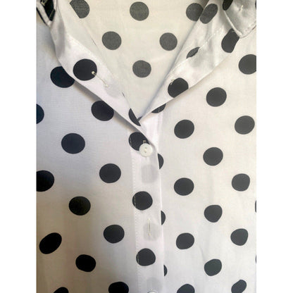Damen Ärmellose Bluse Punktmuster Weiß