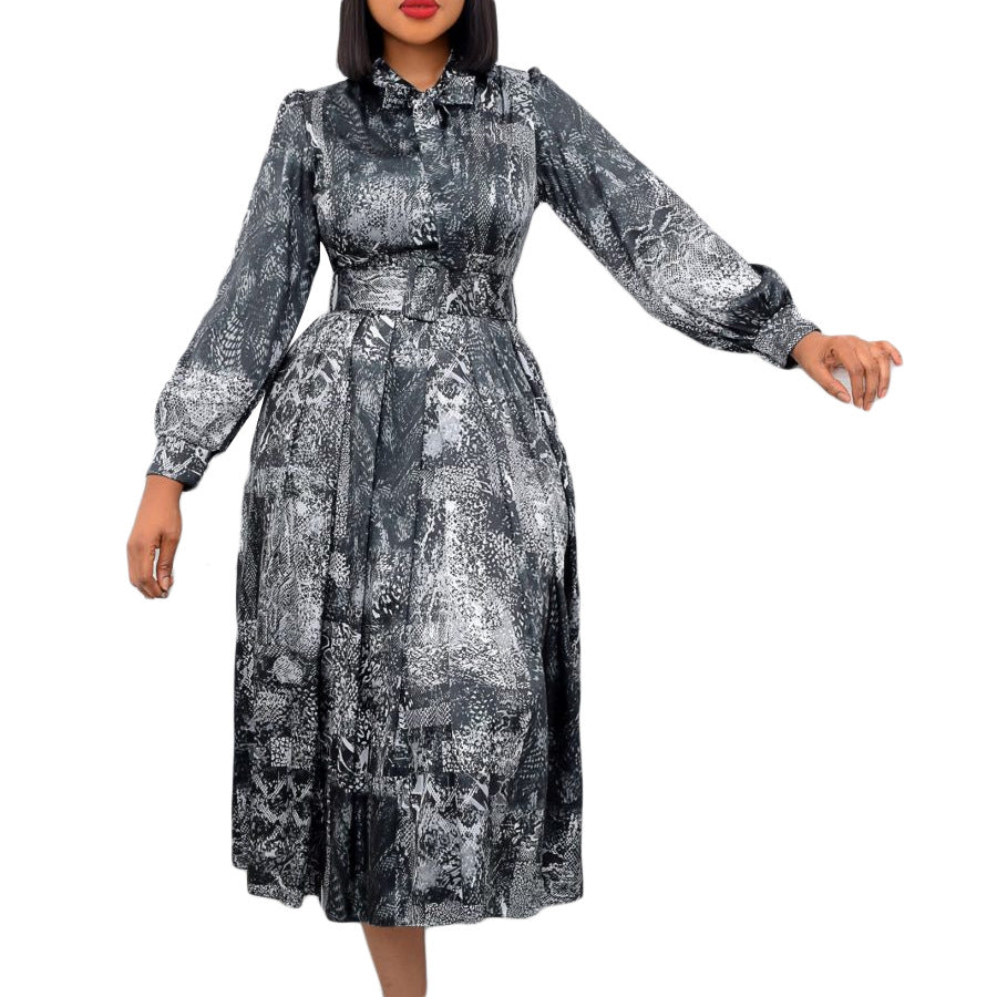 Damen Midi-Kleid mit Schleife und Gürtel Norvielle