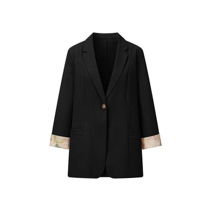 Damen Blazerjacke mit floralem Innenfutter Norvielle