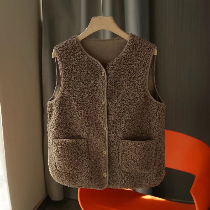Damen Fleece-Weste Kuschelig Mit Taschen Norvielle