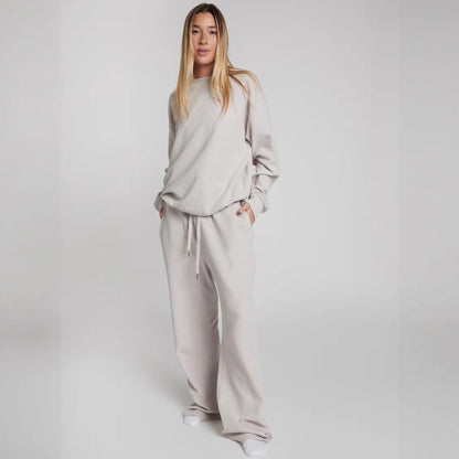 Damen Sweatshirt Waffelmuster Bequem Norvielle