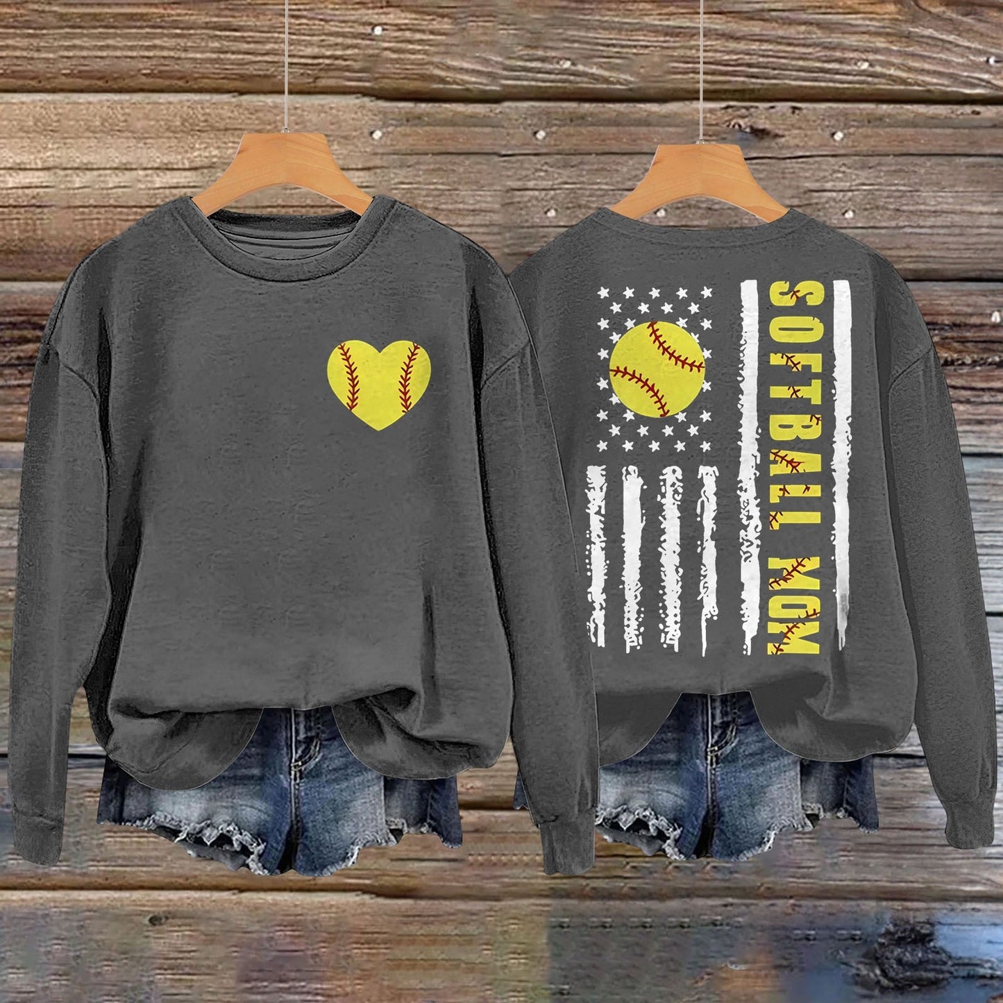 Damen Sweatshirt Softball-Design Norvielle