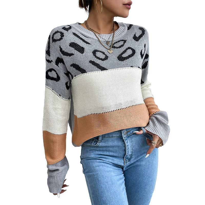Damen Strickpullover Lässig Animalisches Muster