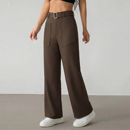Damen Culotte Weit mit Gürtel und Taschen Norvielle - Norvielle
