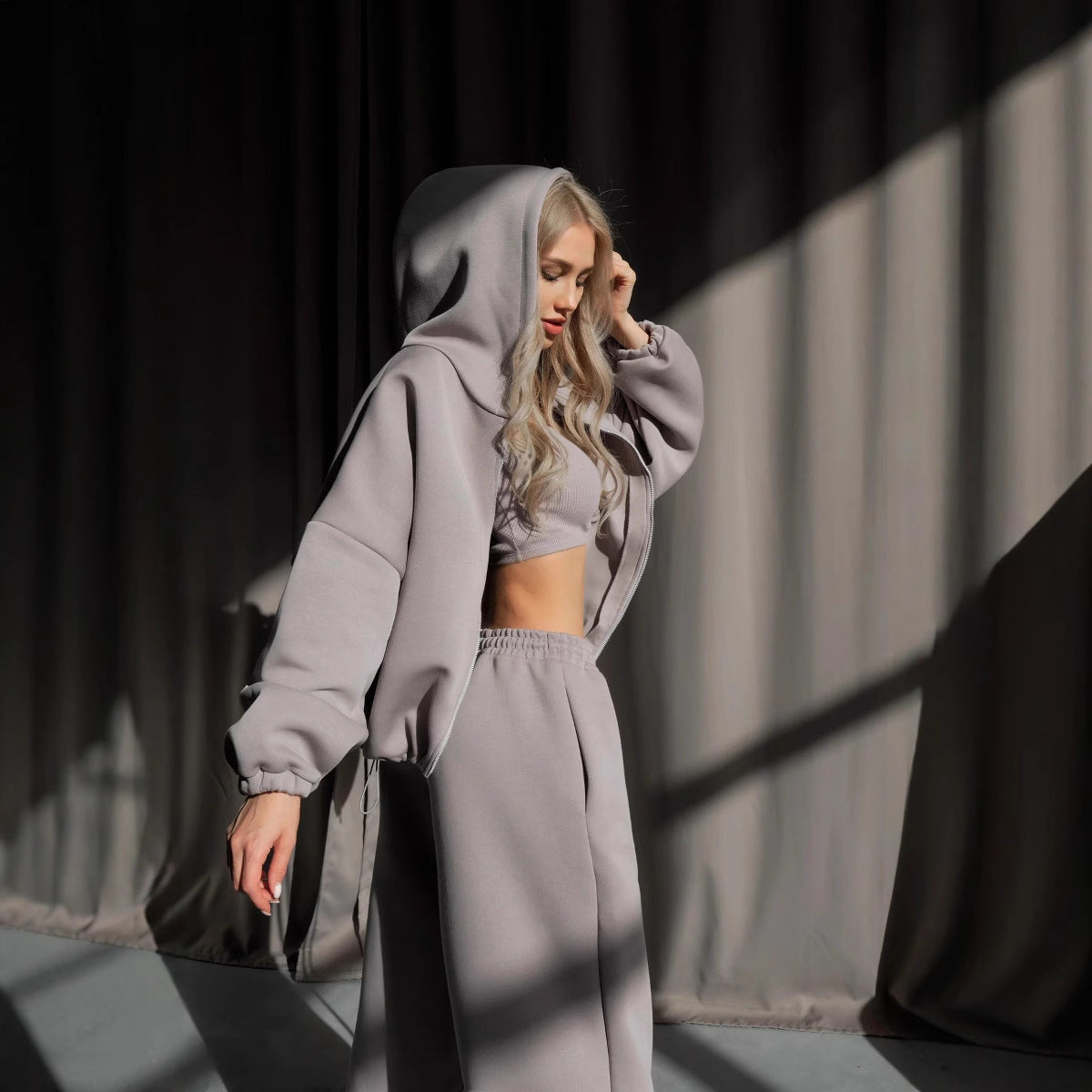 Damen Cropped Hoodie Lässig Elegant Norvielle