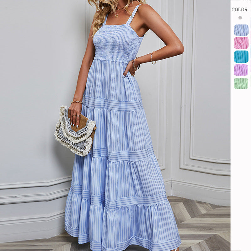 Damen Plissiertes Maxikleid Elastisch Voluminöser Rock Norvielle - Norvielle