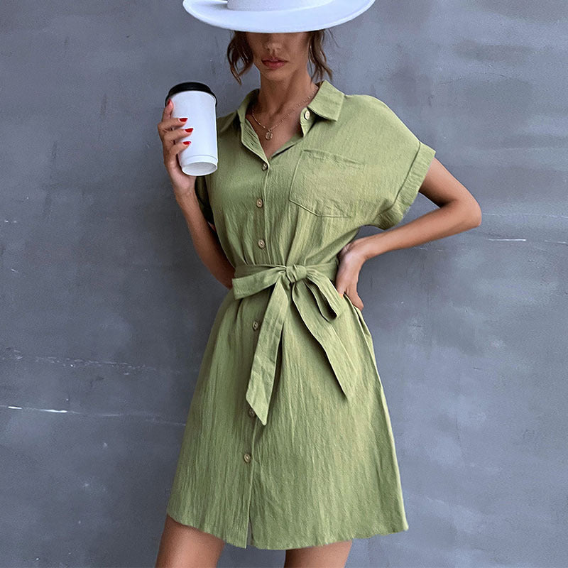 Damen Hemdblusenkleid Taillierbarer Gürtel Norvielle - Norvielle