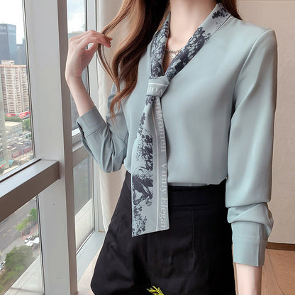 Damen Bluse Elegantes Design V-Ausschnitt