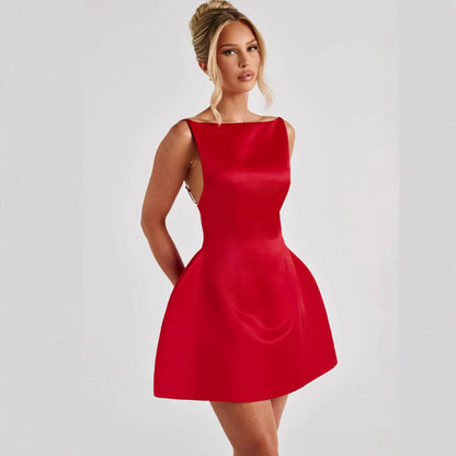 Damen Cocktailkleid A-Linie Elegant Tailliert Norvielle