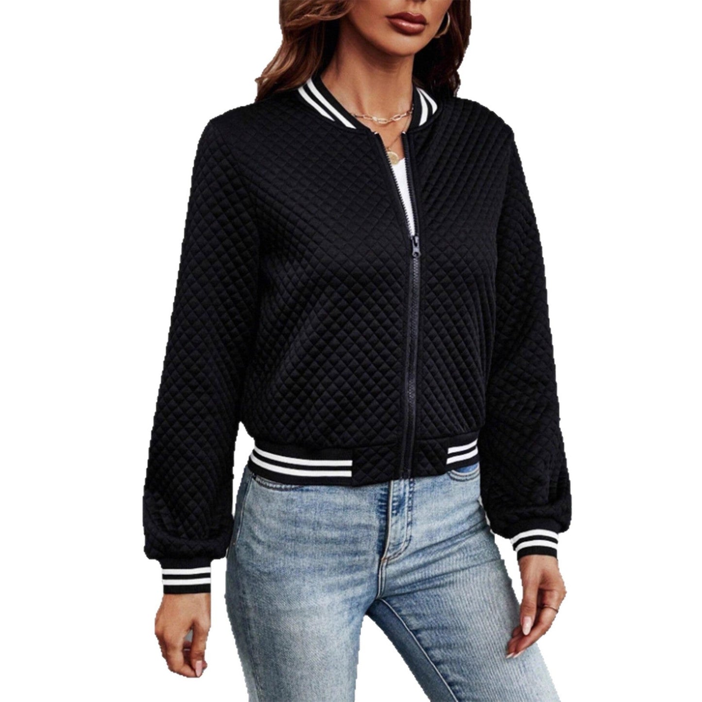Damen Steppjacke Sportlich Kontrastärmlinge Norvielle