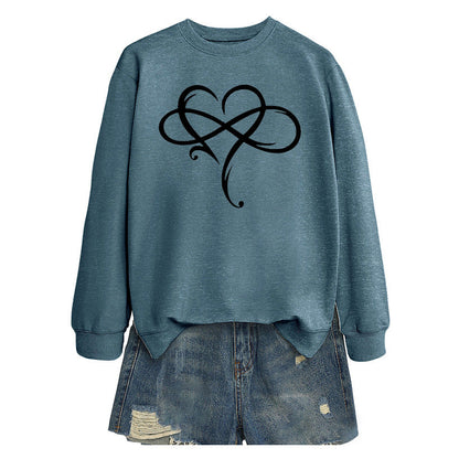 Damen Sweatshirt Herzdesign Entspannt Norvielle