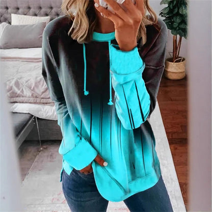 Damen Kapuzenpullover Farbverlauf Design - Norvielle