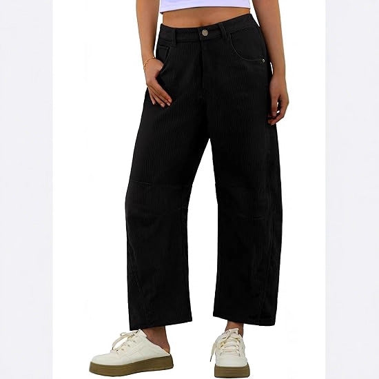 Damen Cordhose Weite Passform mit seitlichen Eingrifftaschen Norvielle