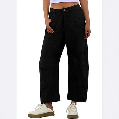 Damen Cordhose Weite Passform mit seitlichen Eingrifftaschen Norvielle