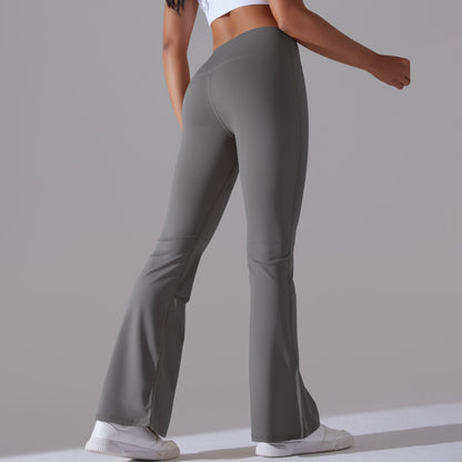 Damen Fitnesshose Flared High-Waist Sportleggings für Training