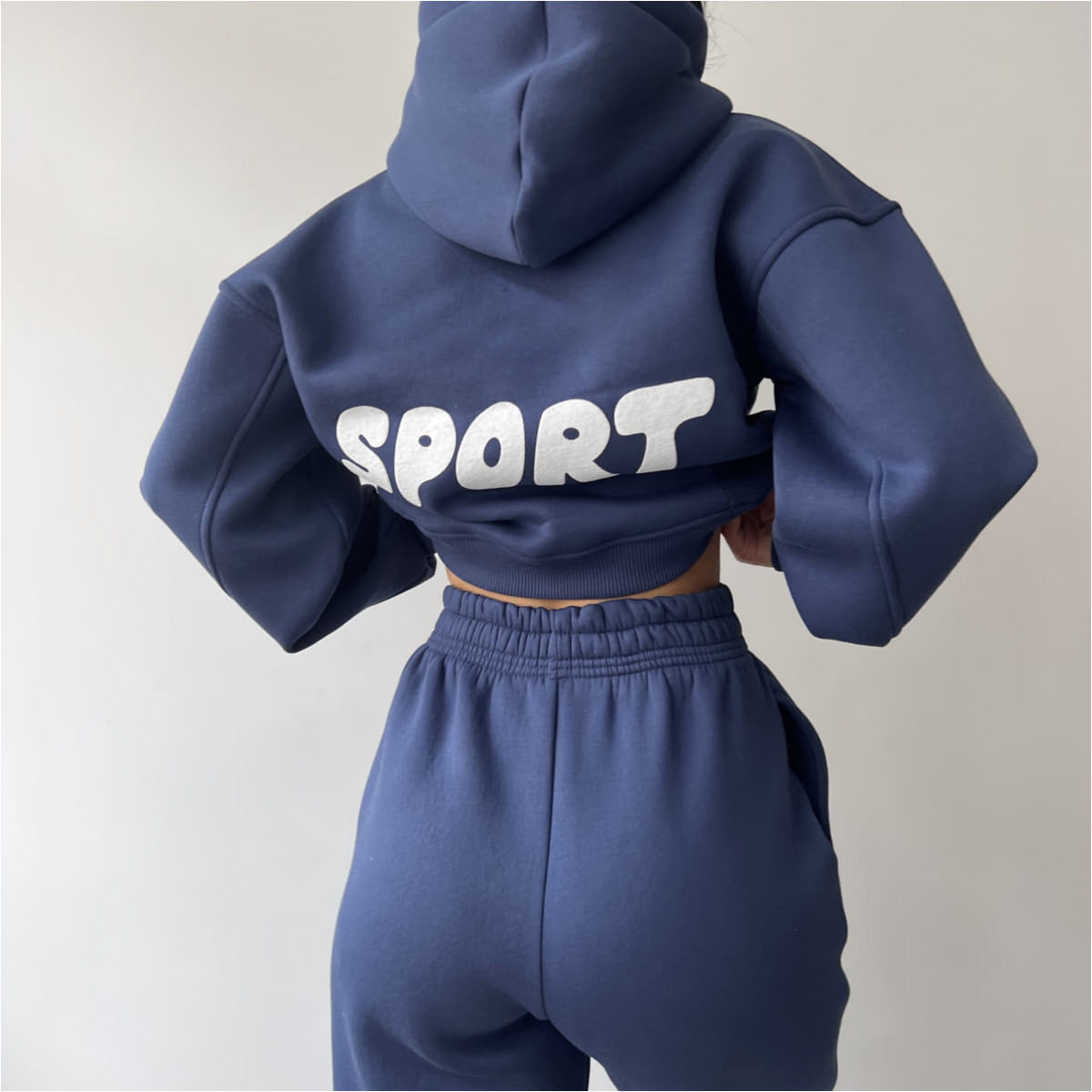 Damen Sport-Hoodie-Set mit Jogginghose Hochtailliert Weich Norvielle