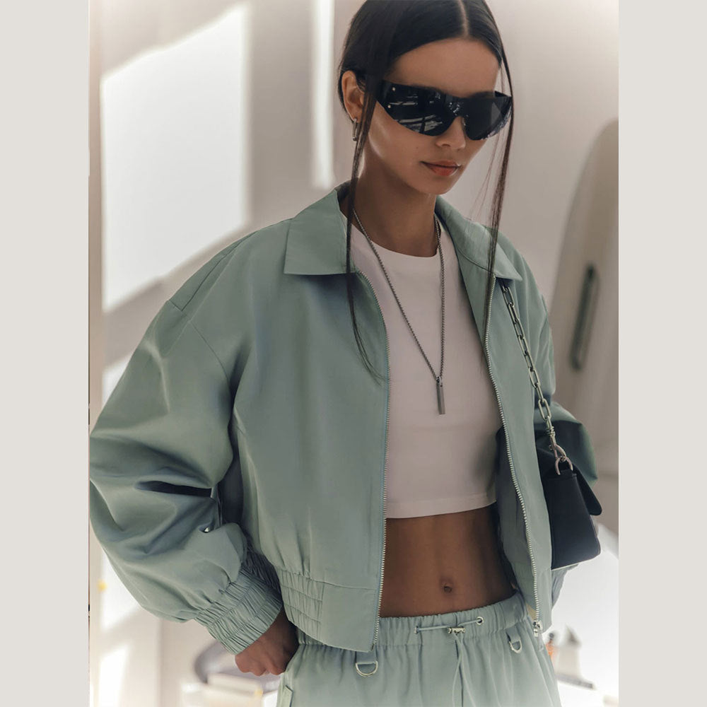 Damen Übergangsjacke Elastischer Bund Schwarz Norvielle - Norvielle