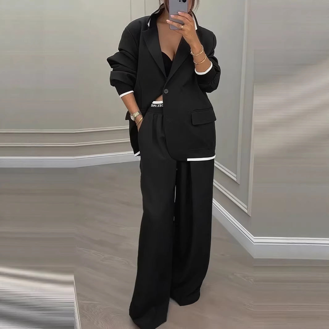 Damen Oversized Blazer-Set mit Anzughose Elegant