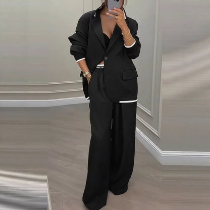 Damen Oversized Blazer-Set mit Anzughose Elegant