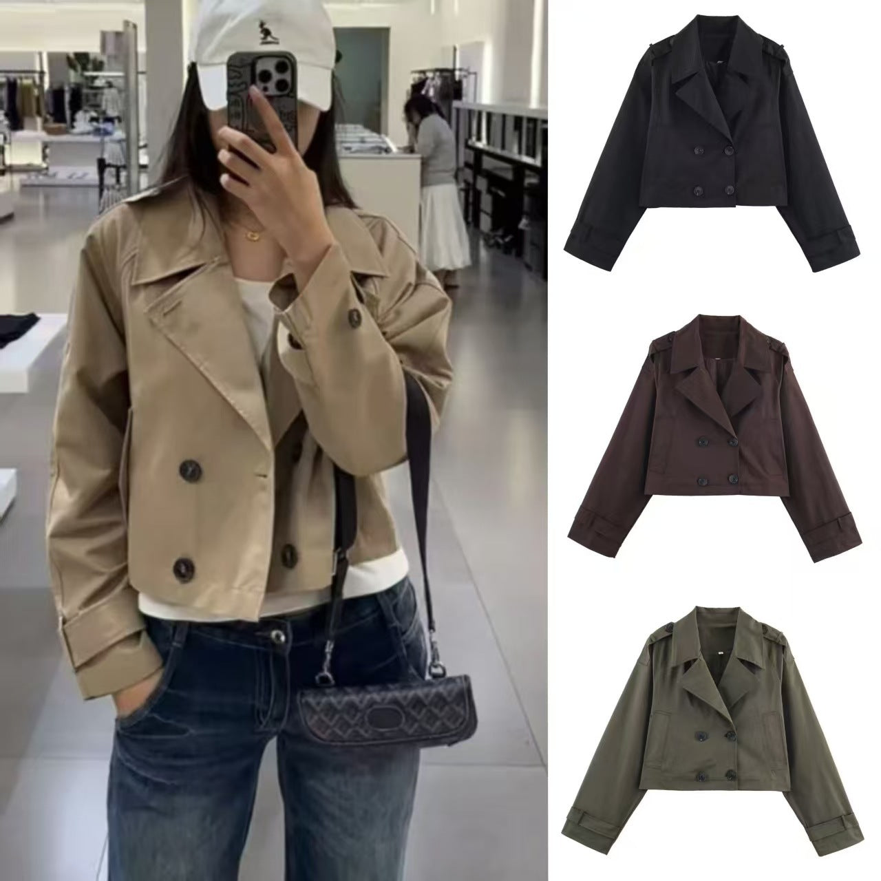 Damen Trenchcoatjacke Kurz Norvielle - Norvielle