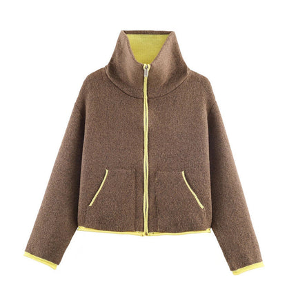 Damen Fleecejacke Oversized mit Kragen und Taschen Norvielle