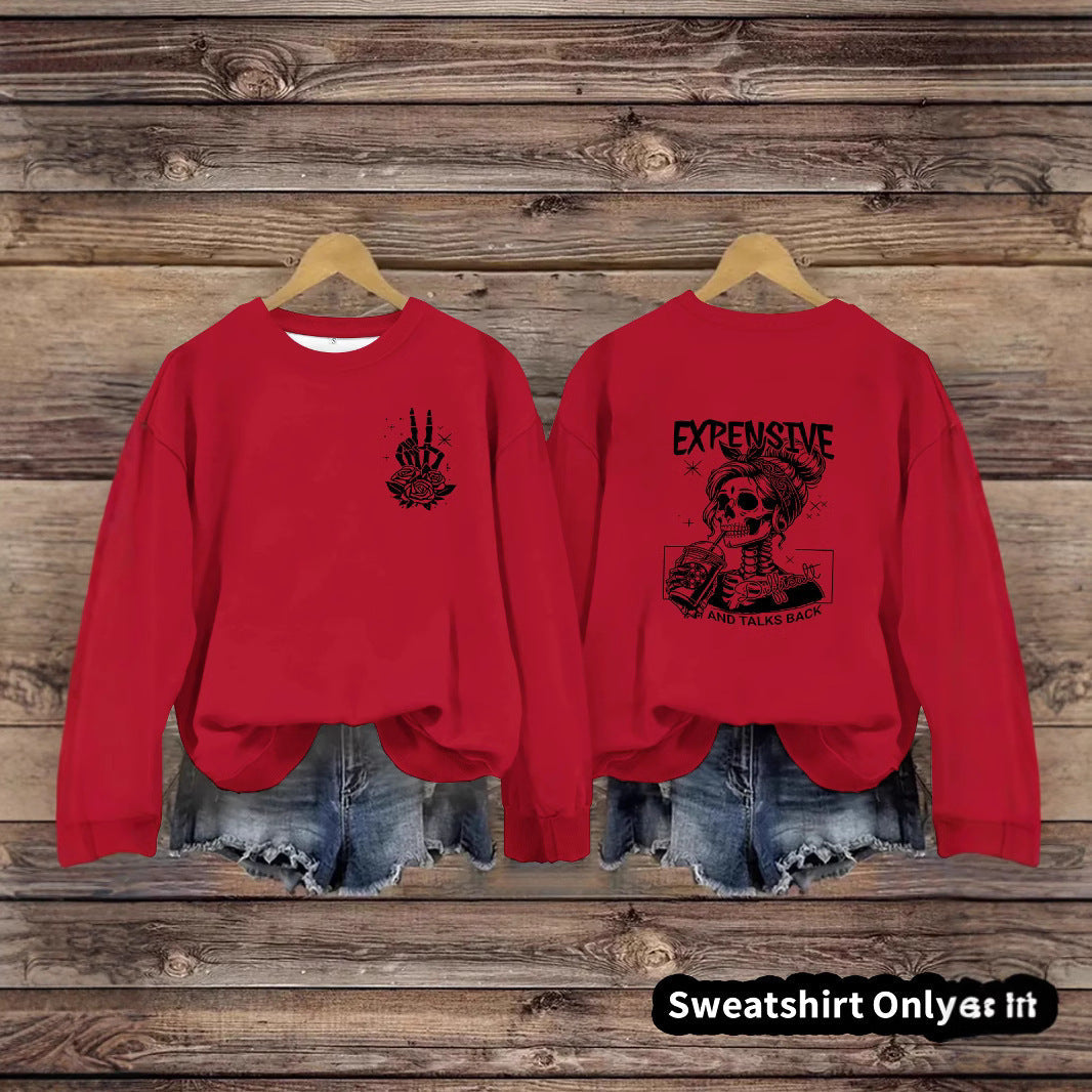 Damen Sweatshirt Kreatives Motiv Lässiger Schnitt Norvielle