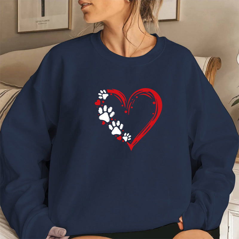 Damen Sweatshirt Herz Pfotendesign Norvielle
