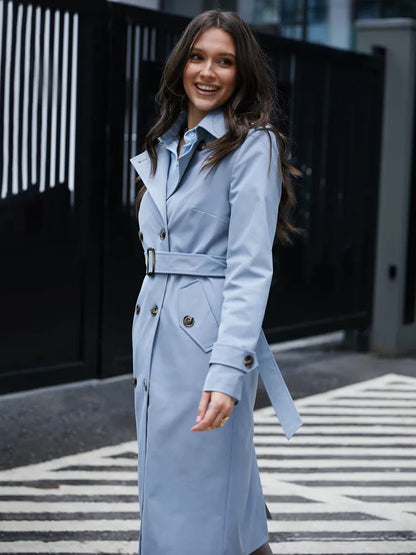 Damen Trenchcoat Doppelter Knopfleiste Taillengürtel Norvielle