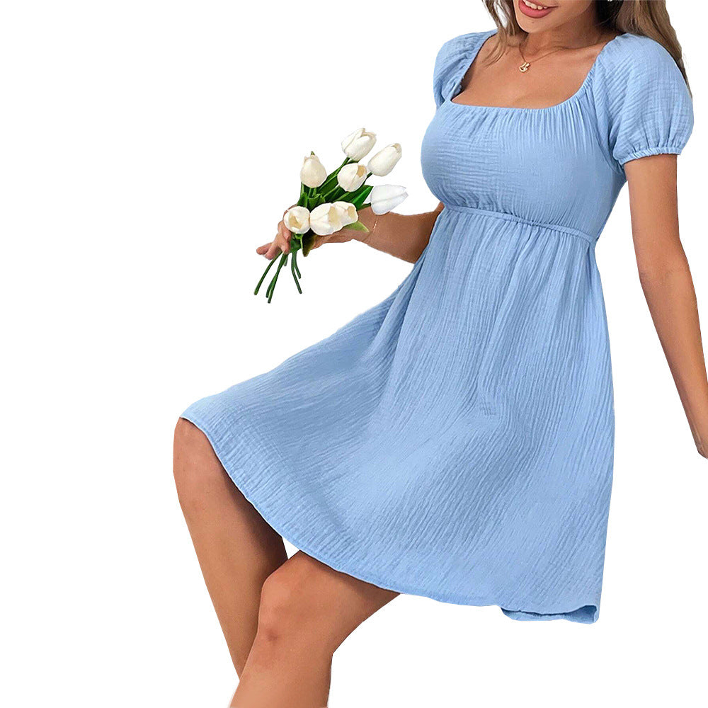 Damen Sommerkleid Quadratischer Ausschnitt Leichtes Norvielle