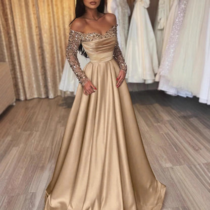 Damen Abendkleid Tailliert Schimmernd Norvielle
