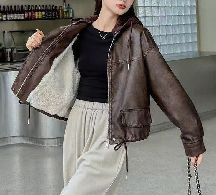 Damen Kunstlederjacke Lässig Norvielle