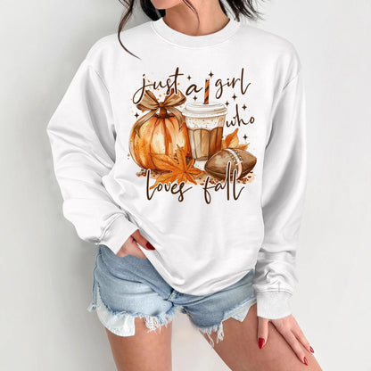Damen Sweatshirt Herbstlich Motiv Druck Norvielle
