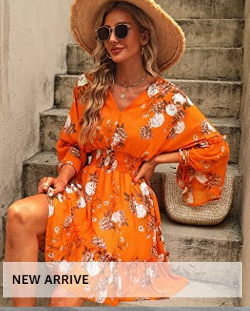Damen Freizeitkleid Floralmuster Leicht Norvielle