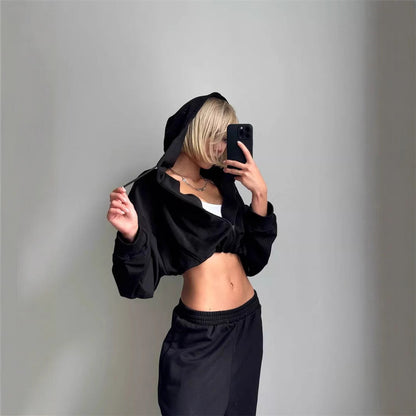 Damen Kapuzensweatshirt Weite Passform Bequem Grau