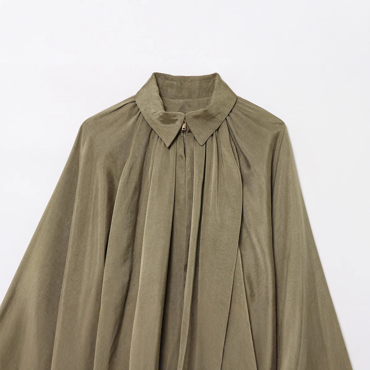 Damen Bluse Plissee Stehkragen Elegantes Design