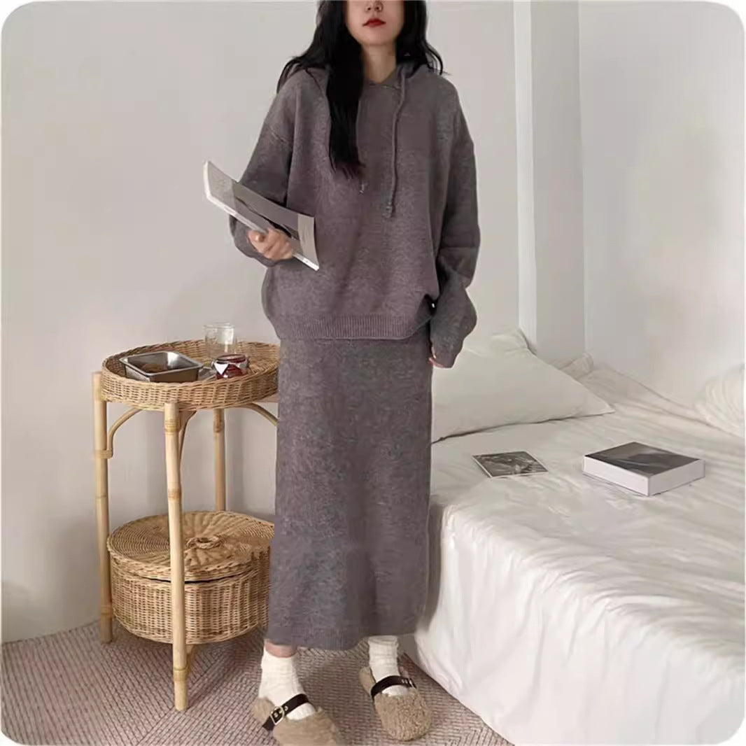 Damen Hoodie-Kleid Eleganter Schnitt Taschen