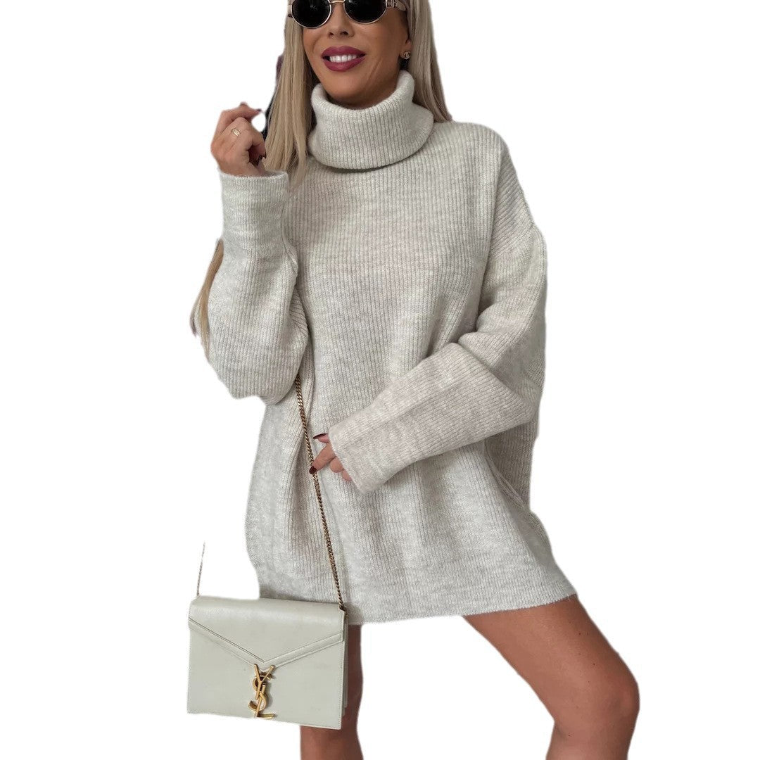 Damen Großer Rollkragenpullover Weiches Strick Norvielle