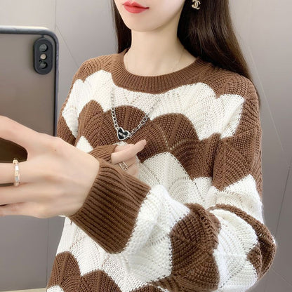 Damen Grobstrickpullover Wellenmuster Norvielle - Norvielle