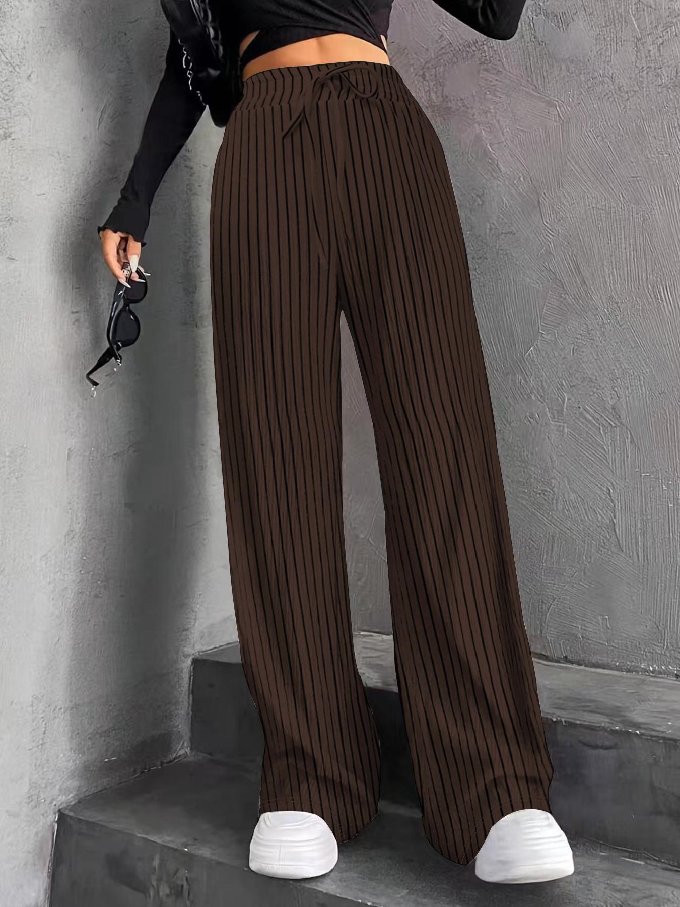 Damen Plissee-Hose Weit Elastischer Bund