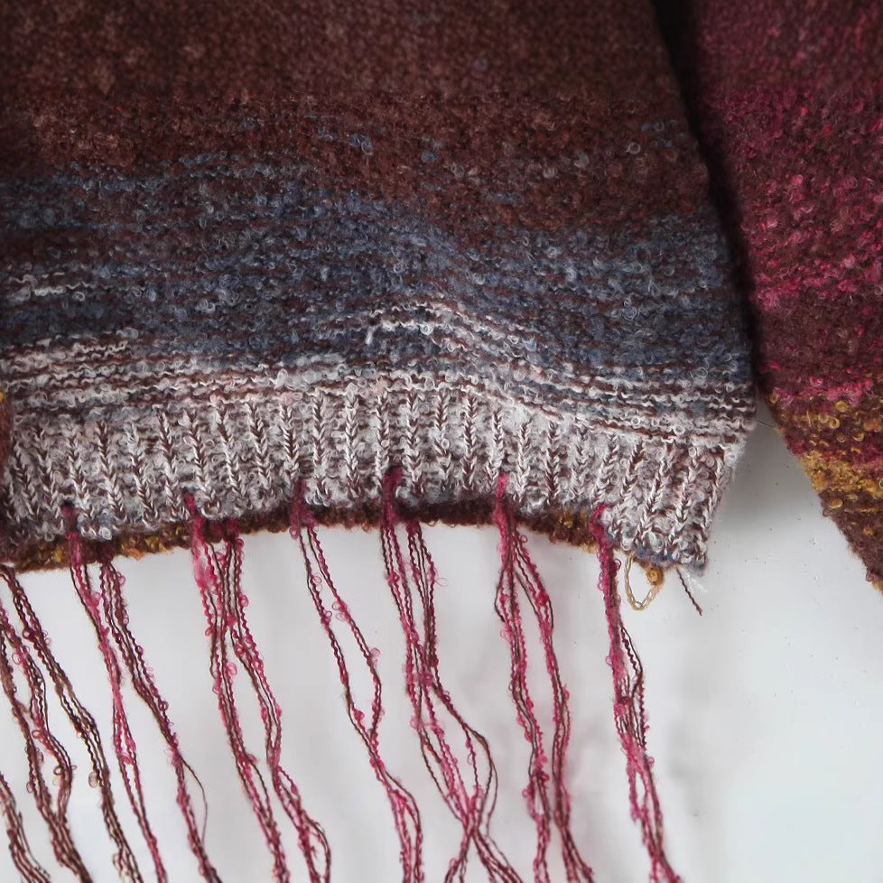 Damen Strickcardigan Langärmlig mit Fransen Norvielle