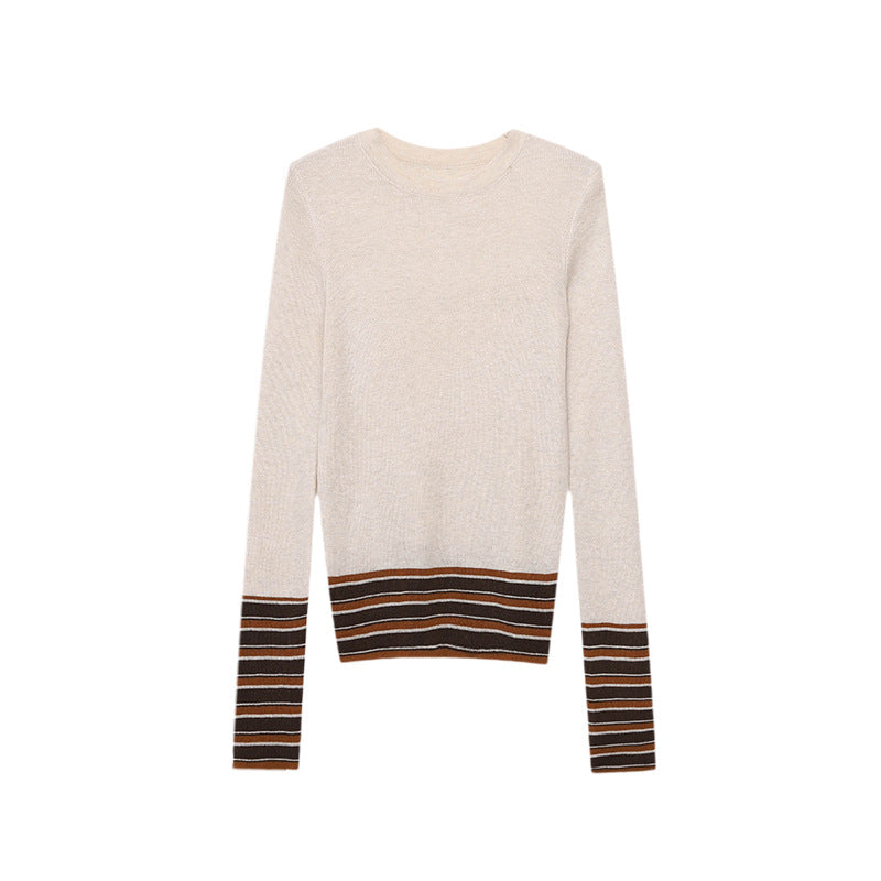 Damen Strickpullover Modische Streifen Norvielle