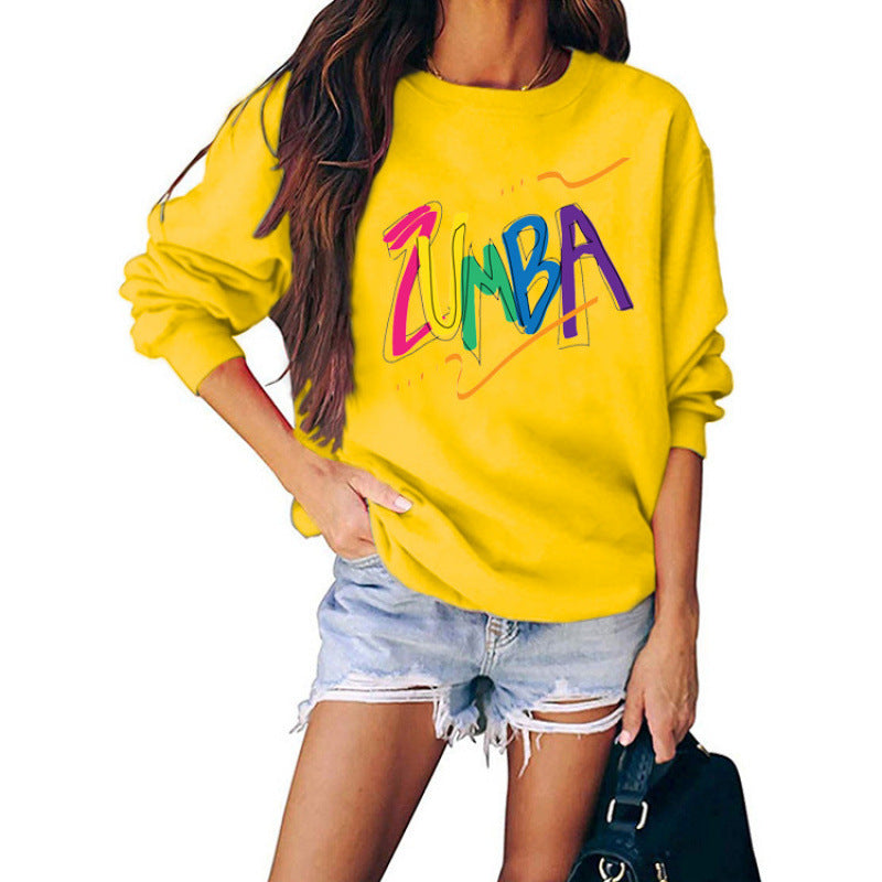 Damen Sweatshirt Modernes Zumba Design Lässig Grau