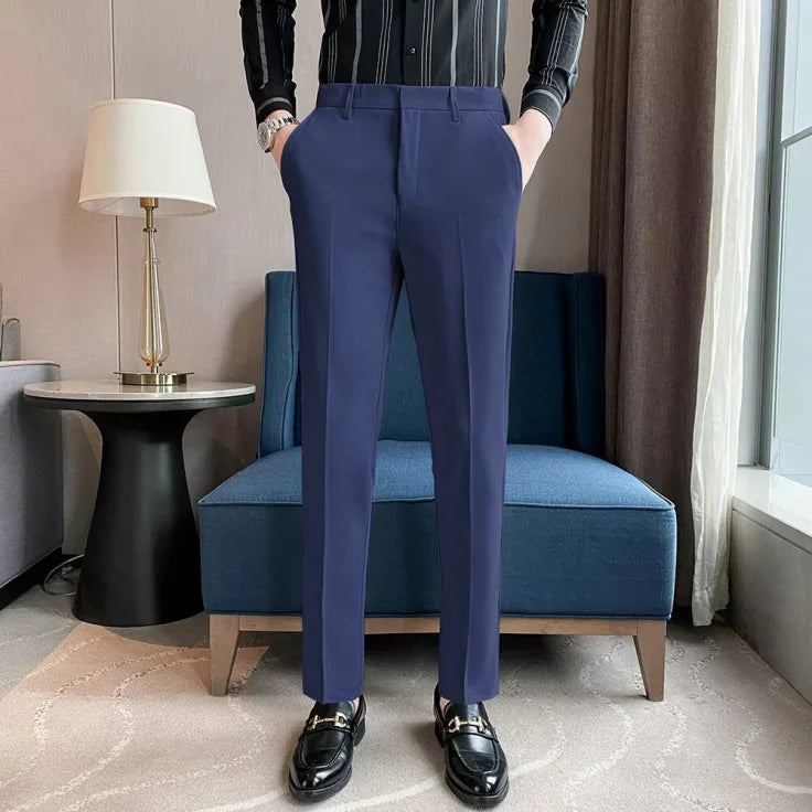 Herrenhose Geradliniger Stil Baumwolle Schwarz - Norvielle
